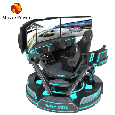 Simulatore di realtà virtuale a 3 schermi 6- Dof Black Car Racing Game Machine 5d Car Driving Arcade For Mall