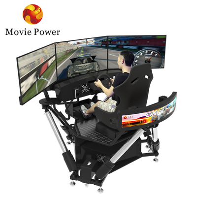 Simulatore di guida portatile a 3 schermi 6 DOF Auto da corsa Arcade Equipaggiamento di guida dinamico