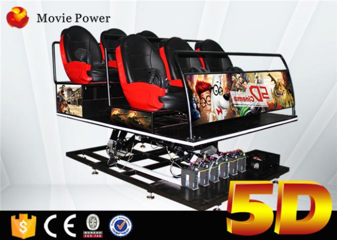 Cinema idraulico 5d con l'attrezzatura di film del sistema del cinema di Seat 5d di moto della piattaforma 4d di moto 0