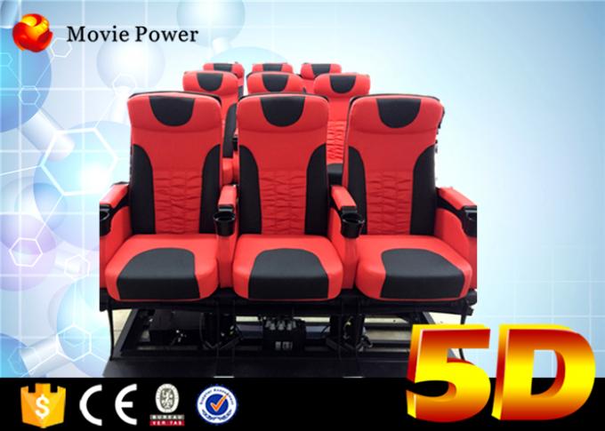 I sedili rossi e neri del teatro 100 di moto della sedia di cuoio 4D con i supporti e la gamba di tazza spazzano 0