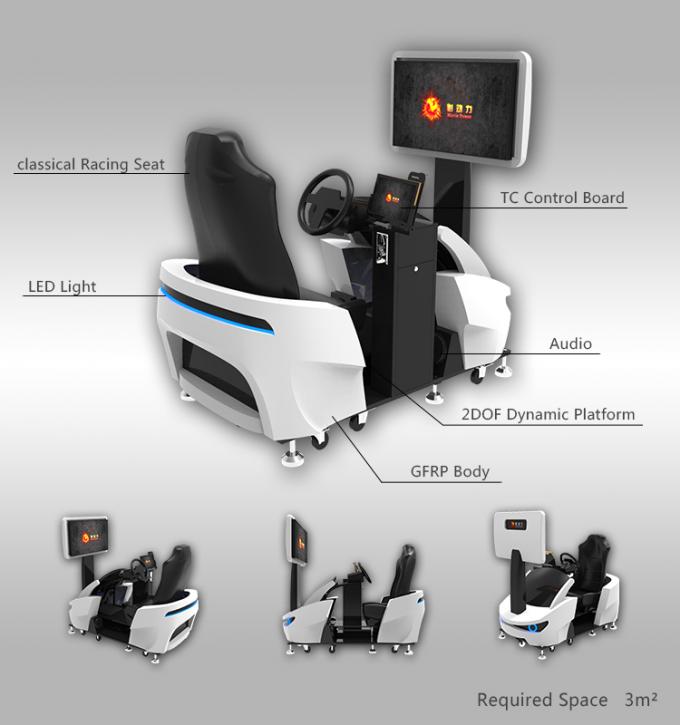 Moto dell'automobile del simulatore dei giochi 9D VR delle vetture da corsa dei bambini che corre la macchina del simulatore 0