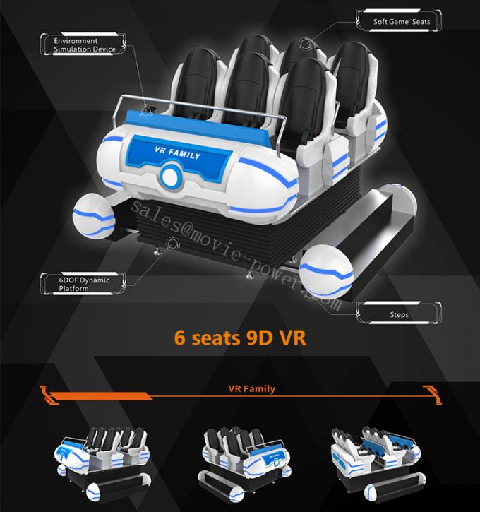6 astronave del cinema della famiglia 9D VR dei sedili 360 gradi di rotazione/piattaforma dinamica 4