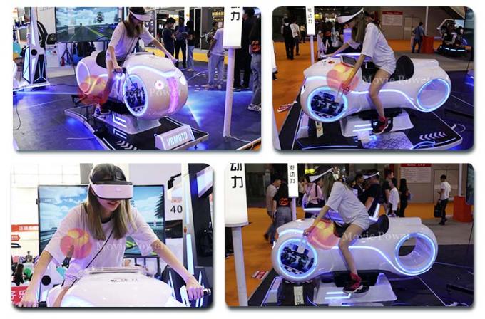 Motociclo bianco di realtà virtuale 9D di colore che corre simulatore per i bambini e gli adulti 1