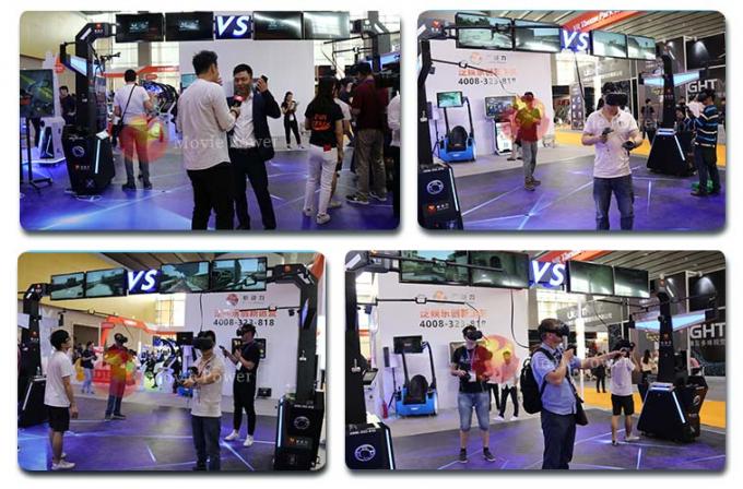 giocatori del dispositivo 4 del gioco della fucilazione del simulatore di 1.2kw 9D VR per la lega del guerriero del centro commerciale VR 1