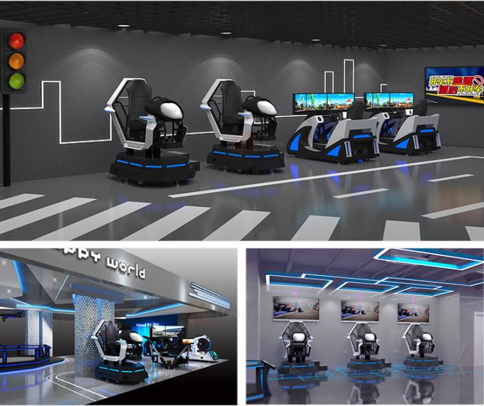 Automobile dell'interno VR del campo da giuoco che corre il simulatore del videogioco di guida del pianale elettrico del simulatore 9D 1