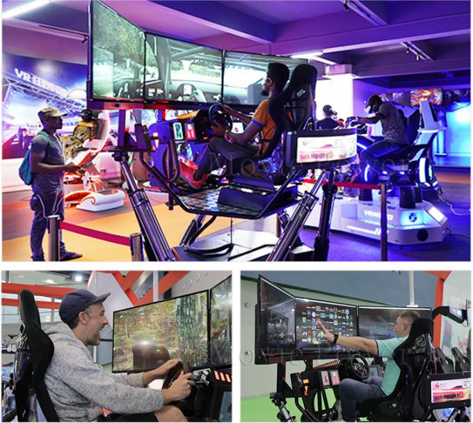 Cabina di pilotaggio portatile 4D dello schermo di Dof 3 del simulatore 6 di corsa di automobile di realtà virtuale 9D che guida simulatore 0