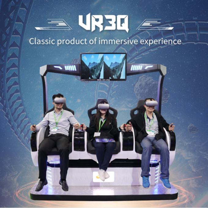 Cinema virtuale di fucilazione a gettoni dei sedili 12D di Realidad del simulatore della macchina del gioco della vetroresina 9D VR tre 0
