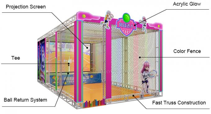 1 macchina interattiva di realtà virtuale del gioco di tennis dei bambini del parco a tema del giocatore VR 1
