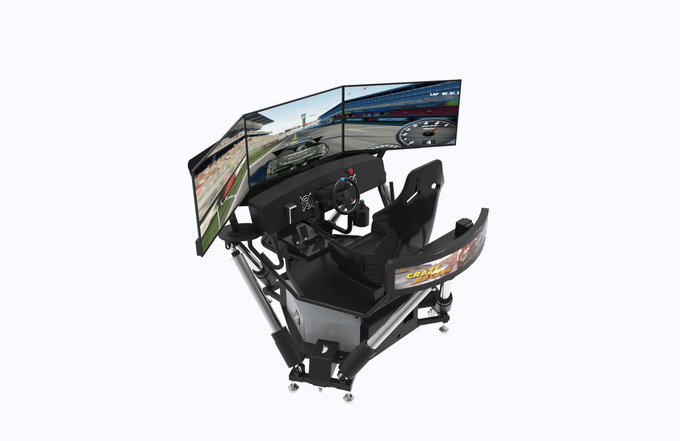 Simulatore della vetroresina 9D, VR dinamico che corre il simulatore di guida di veicoli dello schermo di Dof 3 della macchina 6 del gioco del simulatore 0