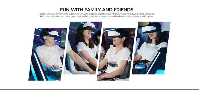 2.5kw Virtual Reality Coaster Simulator 4 posti 9D VR Cinema Space Theater 1