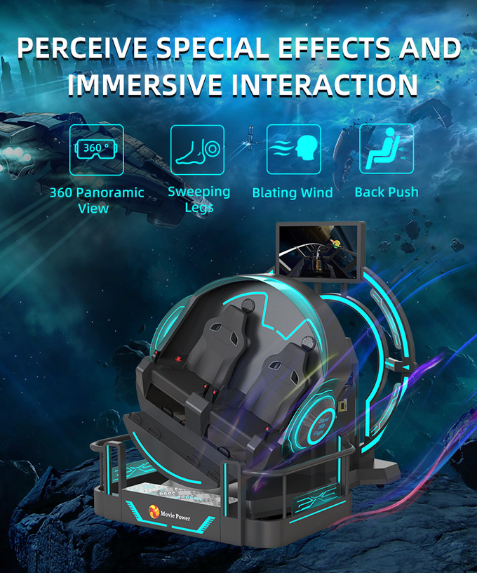 Smart Control VR 360 Flying Cinema 2 posti 9D VR Roller Coaster Simulator 2