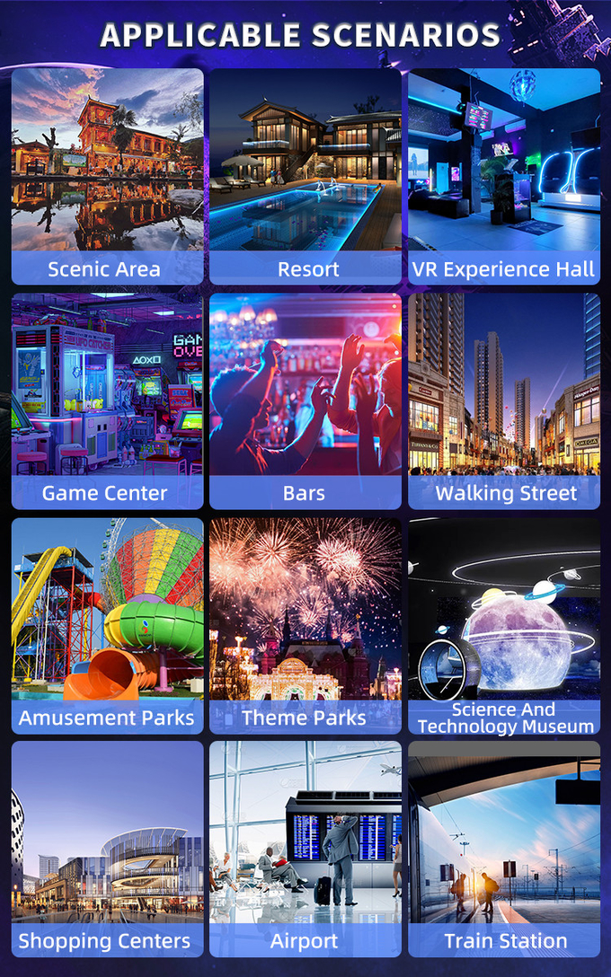 Smart Control VR 360 Flying Cinema 2 posti 9D VR Roller Coaster Simulator 8