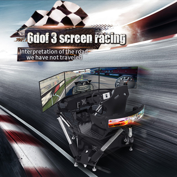 Simulatore di guida portatile a 3 schermi 6 DOF Auto da corsa Arcade Equipaggiamento di guida dinamico 0