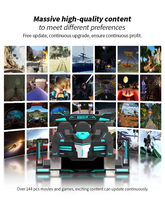 Giocatori multipli di fucilazione del simulatore del gioco di Seater VR del cinema 6 della vetroresina 9D VR che guidano automobile 1