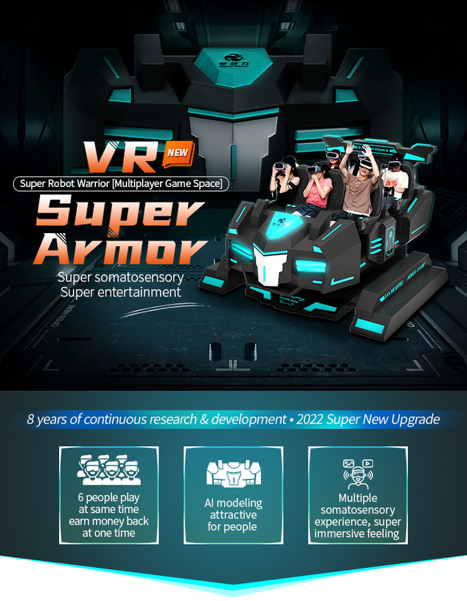 6 posti 9d VR Cinema Arcade Realtà virtuale Monterey VR attrezzature 0