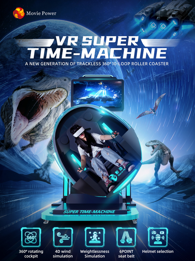 Il Time Machine eccellente commerciale del simulatore 9D VR di realtà virtuale pilota l'attrezzatura del gioco 3