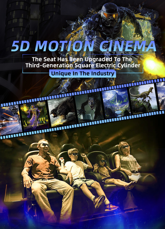Sedile di simulazione cinematografica personalizzato 7d 4d 5d Con 6 piattaforme elettriche Dof 0