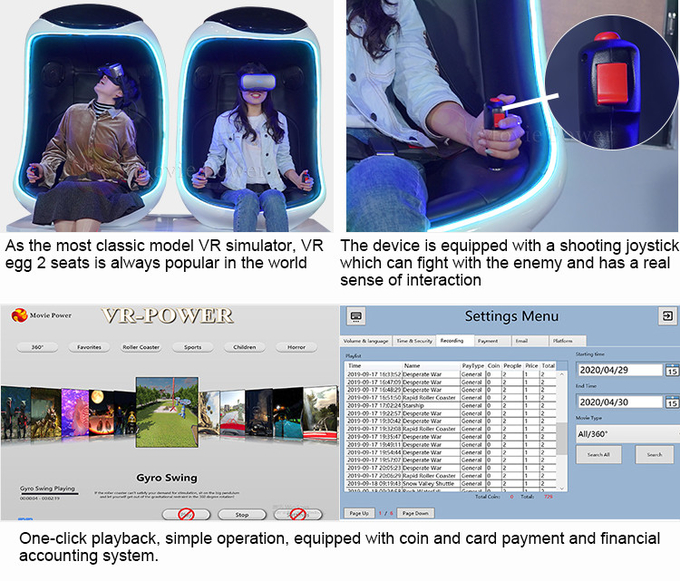 Parco di divertimenti Vr 9D Motion Simulator Interactive Game 9D Virtual Reality Egg Cinema 4