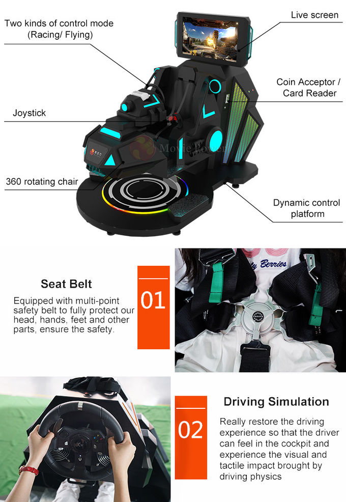 Piattaforma di moto del simulatore 9D VR del cinema della sedia del cinema dell'uovo VR di realtà virtuale 9D 0