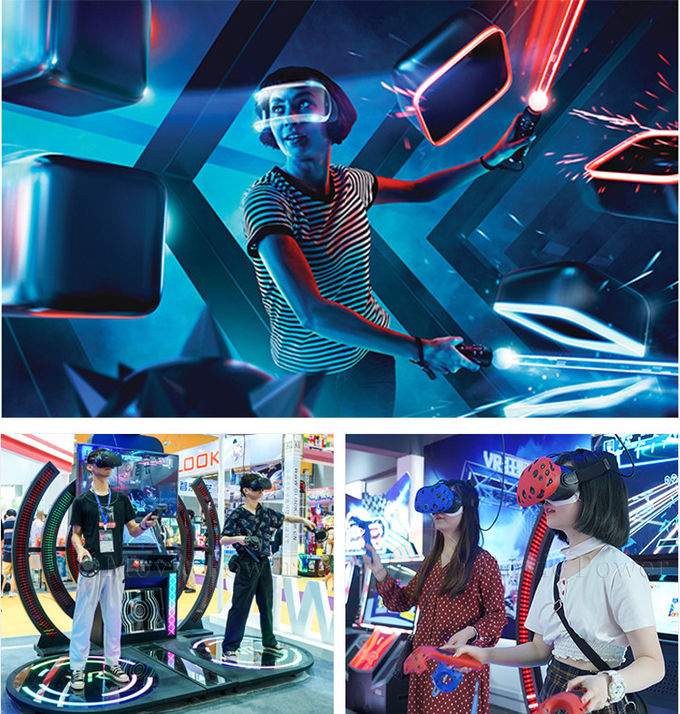 Piattaforma dinamica di moto di divertimento del centro dell'attrezzatura del simulatore dell'interno VR del video gioco 0