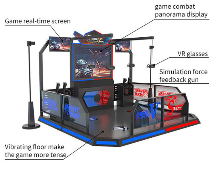 4 macchine interattive del gioco della fucilazione del simulatore di realtà virtuale dei giocatori 2