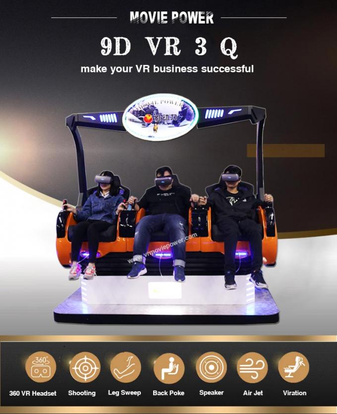 Simulatore del cinema di Experinece Vr di realtà di Vertual di 3 sedili con il sistema di controllo elettrico 1