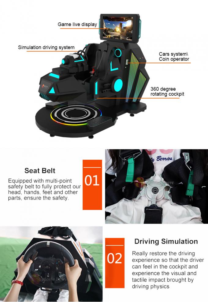 Videogioco di guida elettrico dell'automobile del simulatore del cinema fresco 9D VR di progettazione 9D VR 1