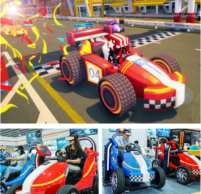 Parco a tema VR Rides 9D Kids Racing Game Simulator Coin Operated Car Arcade Machine 1