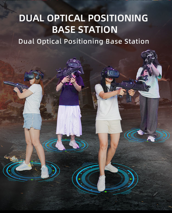 Fibra di vetro 9d Vr Shooting Simulator Room Walking Platform Virtual Reality Giochi Multiplayer 4