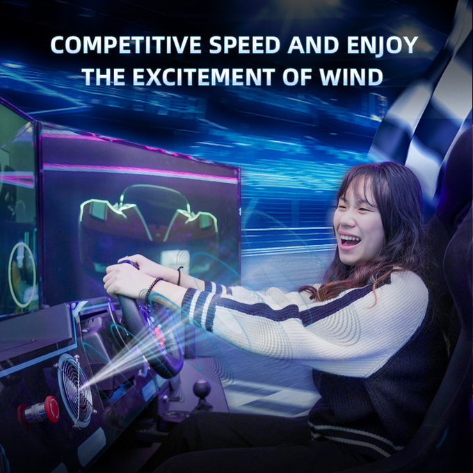 5.0KW F1 Simulatore di corse di auto Macchina di gioco di guida 6 Dof Motion Platform con 3 schermi 2