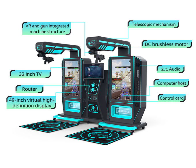 9d Vr Arcade Shooting Game Machine Kat Virtual Reality Super 2 Player Gun Simulator 1