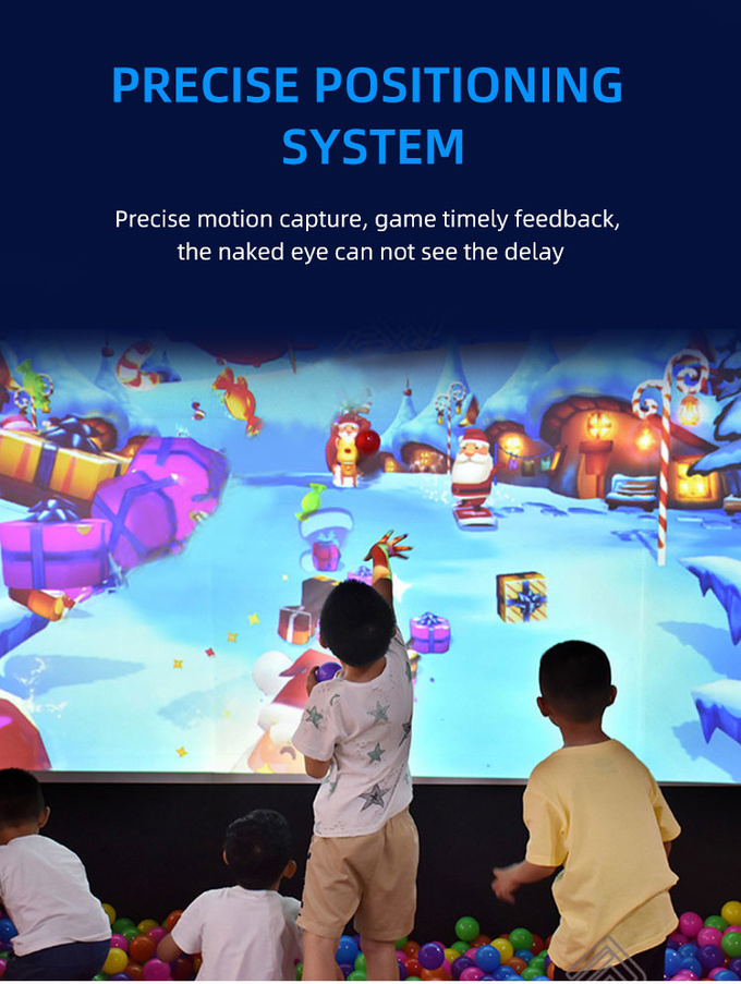 Gioco di palla interattivo 3D per bambini Parco giochi interni Giochi di proiezione di pareti su grandi piani 2